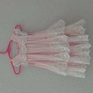 Pink and white lace dress